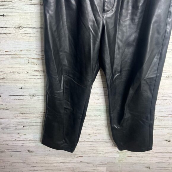 Abercrombie & Fitch Faux Leather Paper Bag Waist Pants Black Size medium - Picture 2 of 8